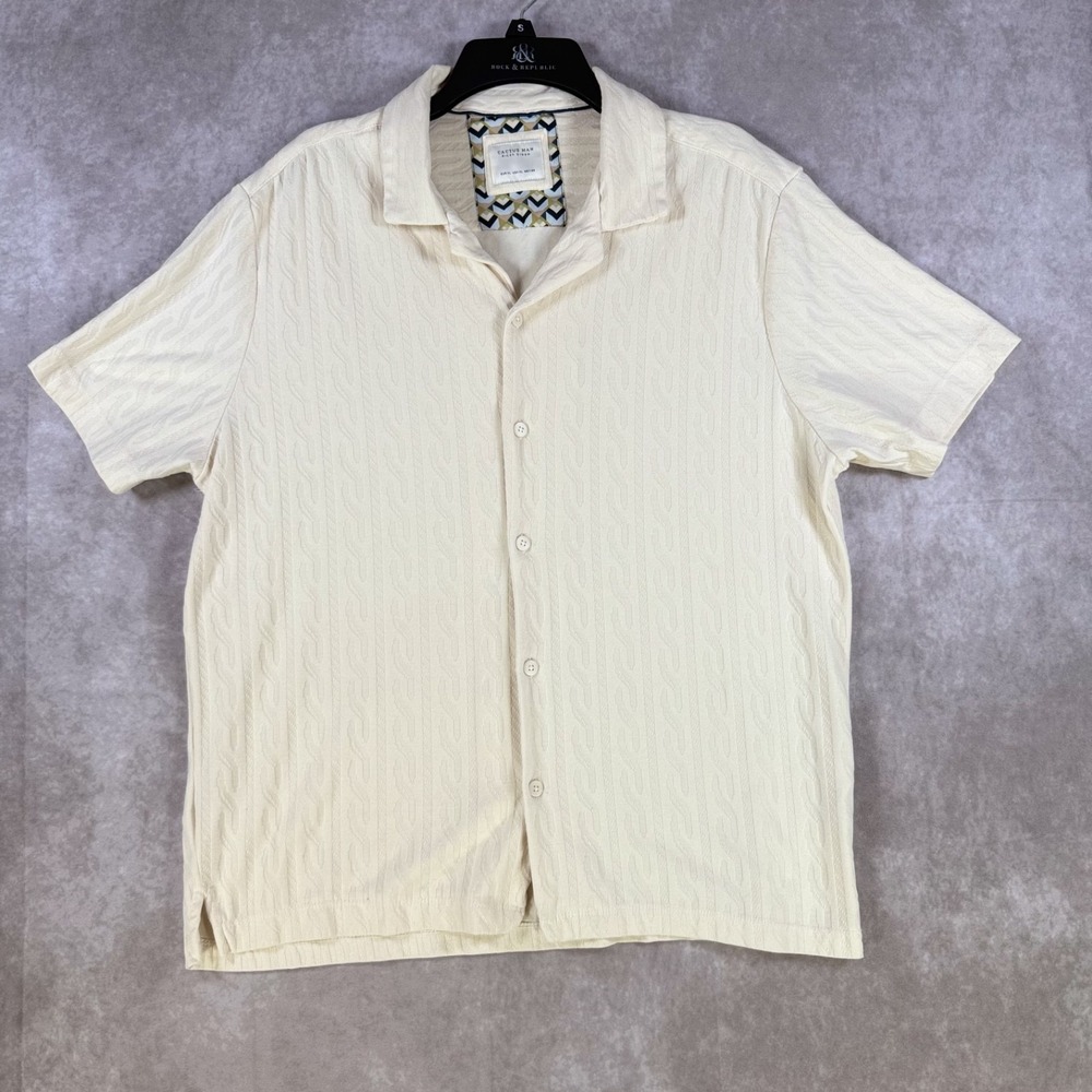 Cactus Man Ricky Singh Shirt‎ Men XL Short Sleeve Button Textured Geo Casual
